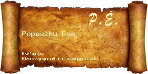 Popeszku Éva névjegykártya